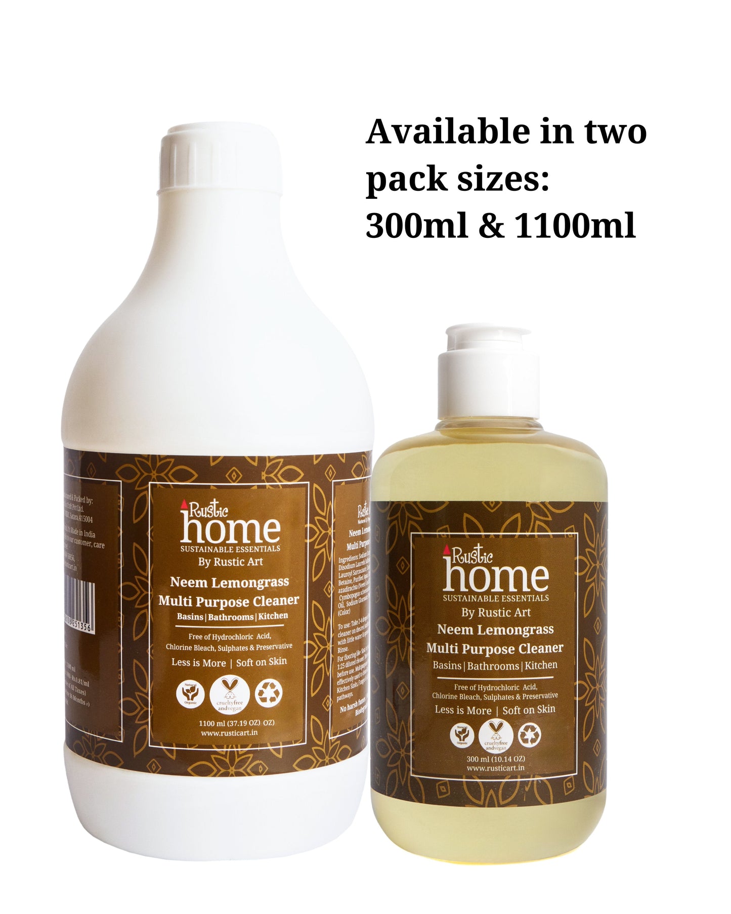 Neem Lemongrass Multipurpose Cleaner (300ml), Rustic Home