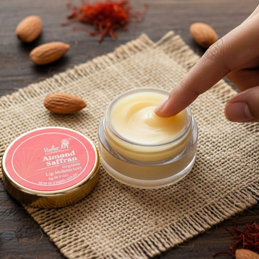 Almond Saffron Lip Moisturizer (9 gm), Rustic Art