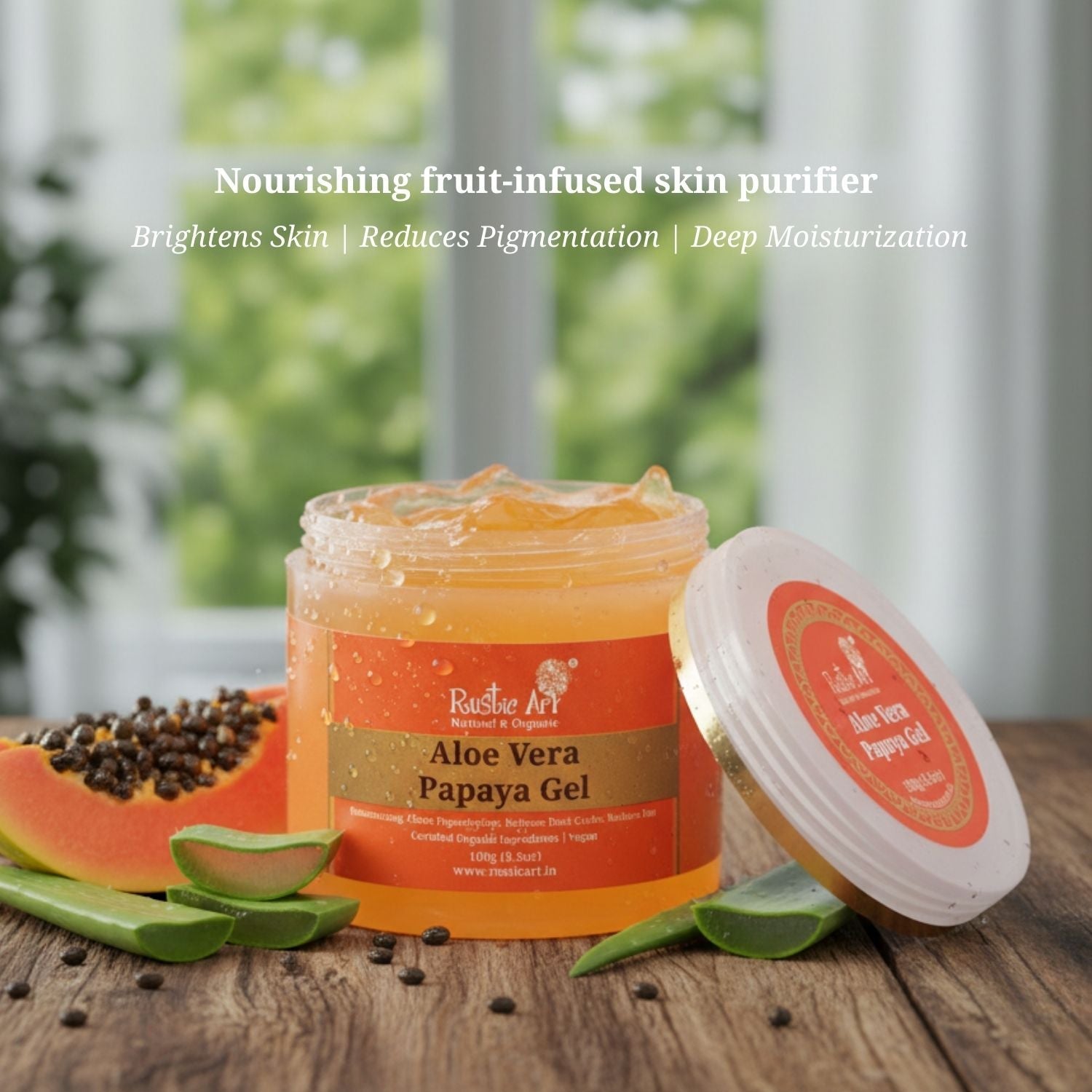 Aloe Vera Papaya Gel with Niacinamide, Rustic Art