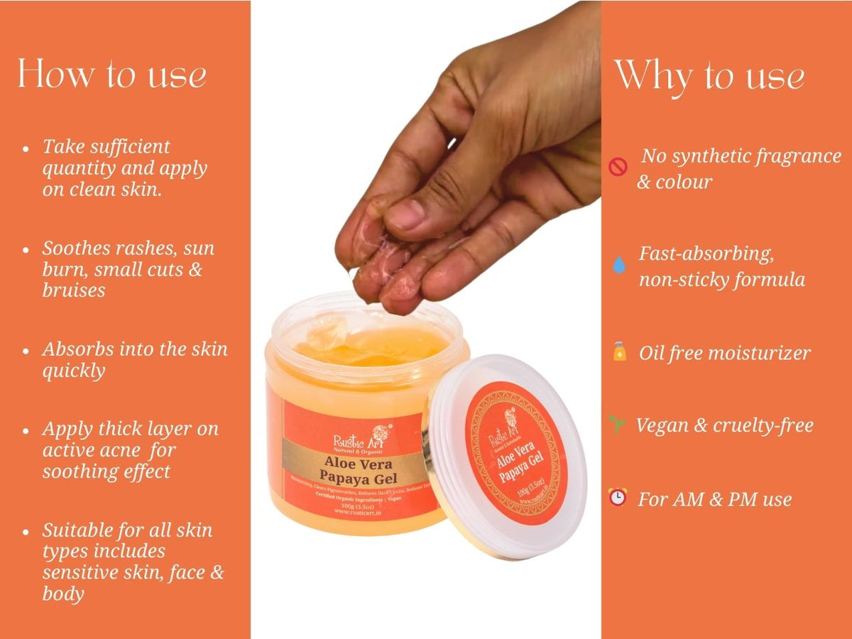 Aloe Vera Papaya Gel with Niacinamide, Rustic Art