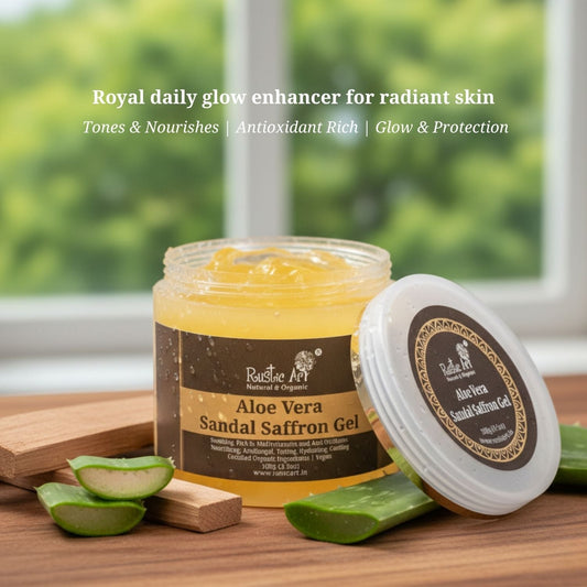 Aloe Vera Sandal Saffron Gel with Niacinamide, Rustic Art