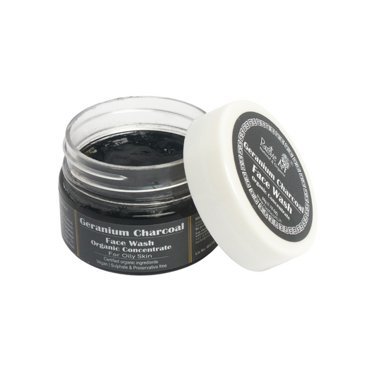Geranium Charcoal Face Wash Concentrate (50gm), Rustic Art