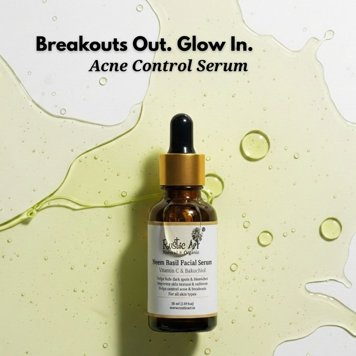 Neem Basil Facial Serum | Vitamin C & Bakuchiol