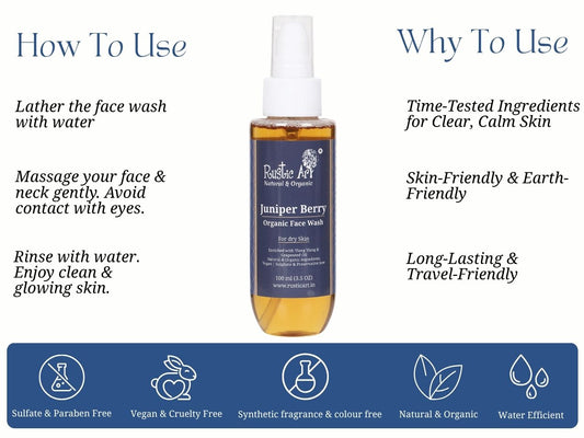 Juniper Berry Face Wash (100ml), Rustic Art