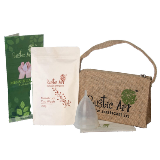LARGE Menstrual Cup Kit, Rustic Art