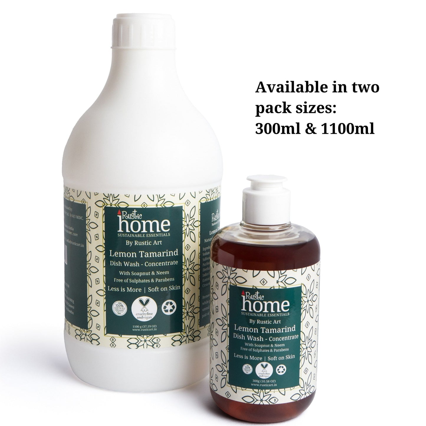Lemon Tamarind Dish Wash Concentrate (1100g), Rustic Home