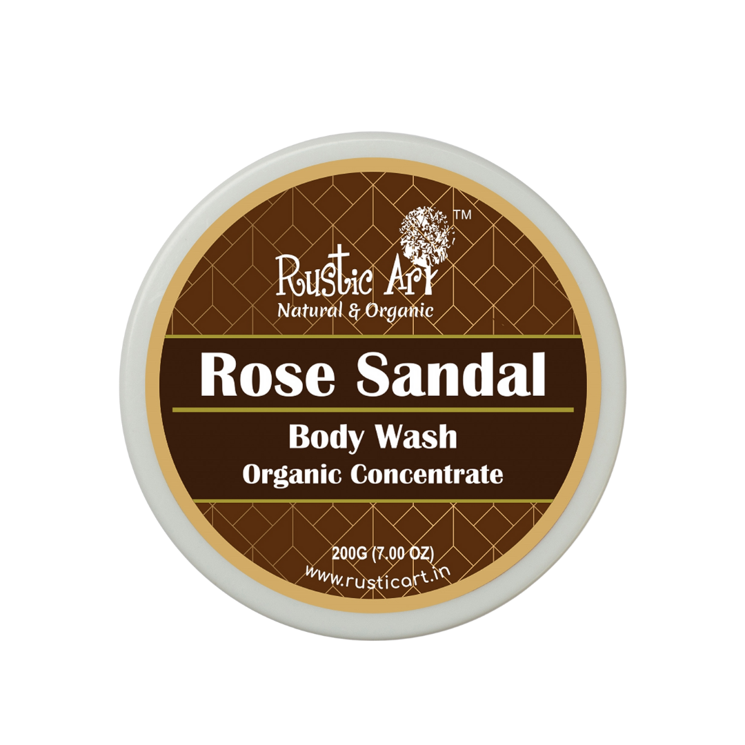 Organic Rose Sandal Body Wash Concentrate (200gm) | Organic, Vegan