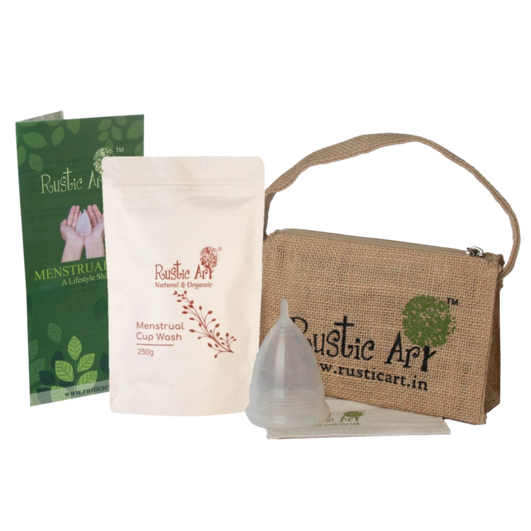 SMALL Menstrual Cup Kit, Rustic Art