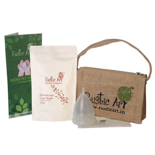 SMALL Menstrual Cup Kit, Rustic Art