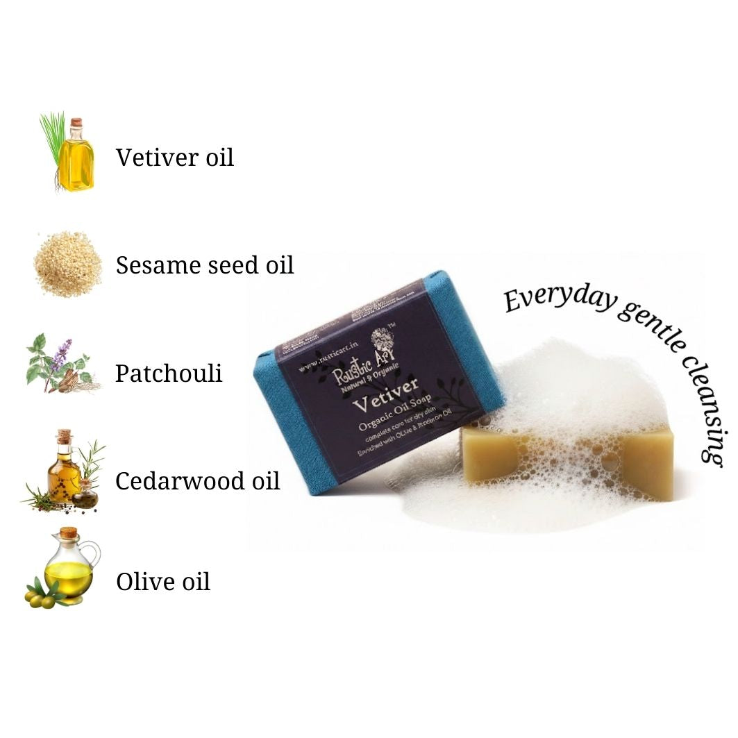Vetiver Soap (100gm), Rustic Art