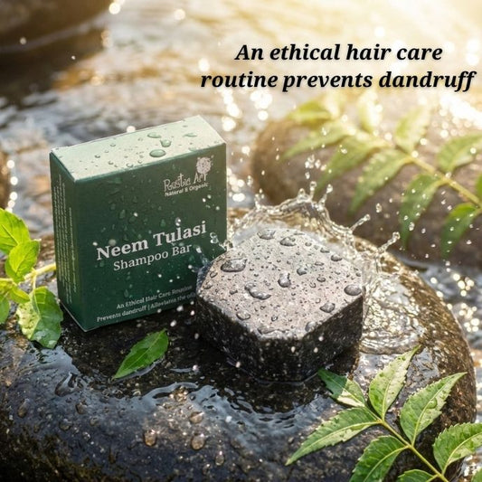 Neem Tulsi Shampoo Bar | Oily to Normal Hair, Dandruff Prone Scalp (75g)